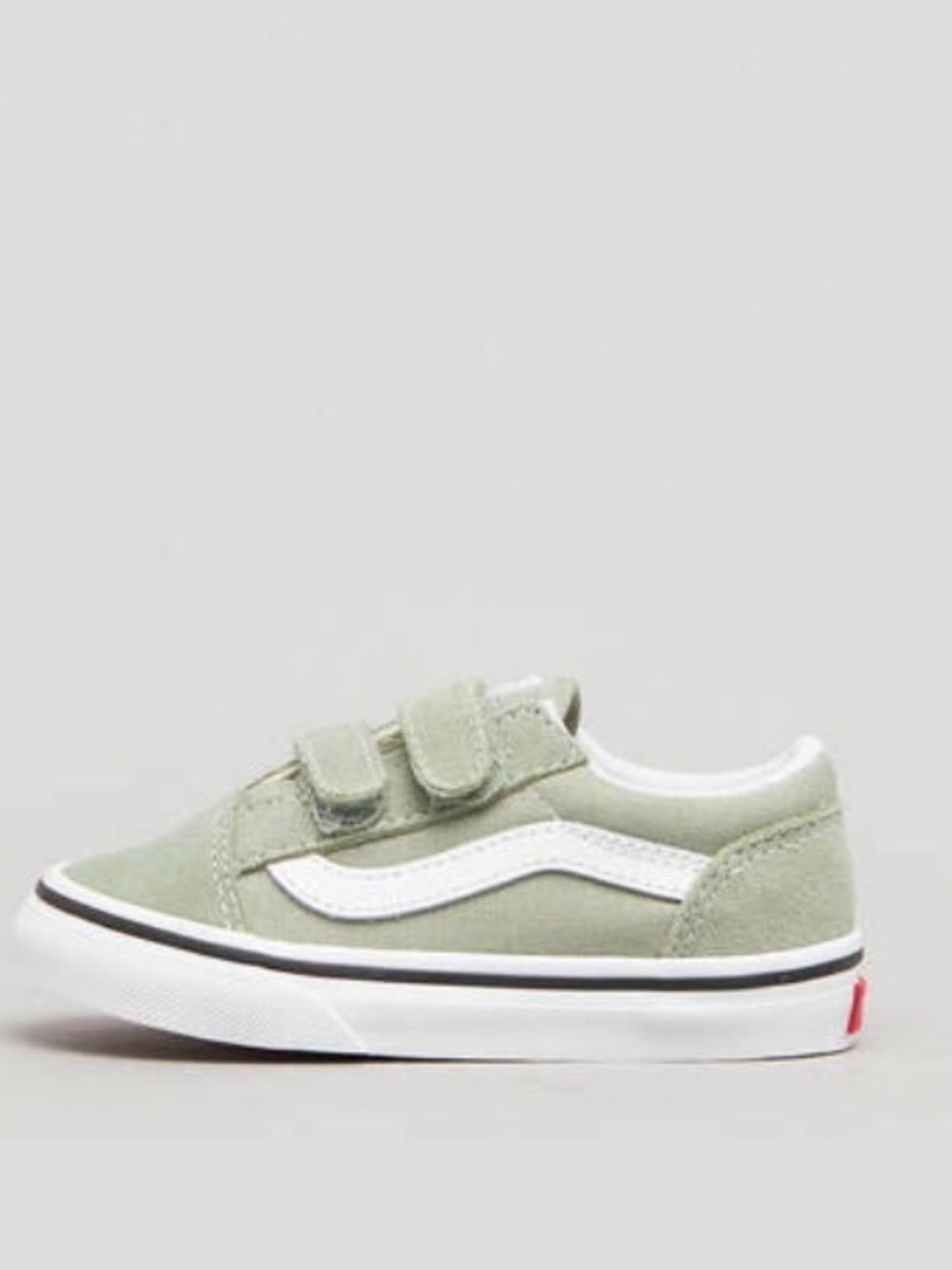 Vans Kids Old Skool Velcro Sneakers in Sage Green and White